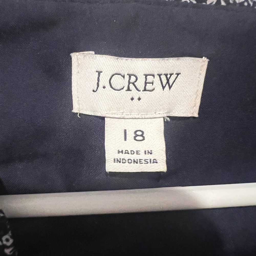 J. Crew Navy and White Floral Patterned Swing Dress - Picture 6 of 6